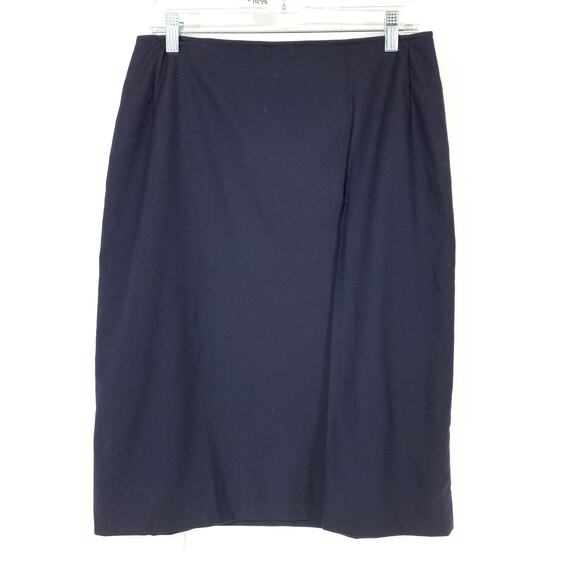 JIL SANDER Skirt Women's Size 40 US 10 High Rise Straight Pencil Navy Blue - Picture 1 of 5